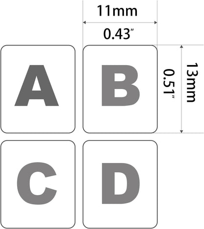 [2 Pack] Universal English Keyboard Stickers, Replacement English Keyboard Stickers with Black Background and White Lettering, Each Unit: 0.43" X 0.51" -Matte
